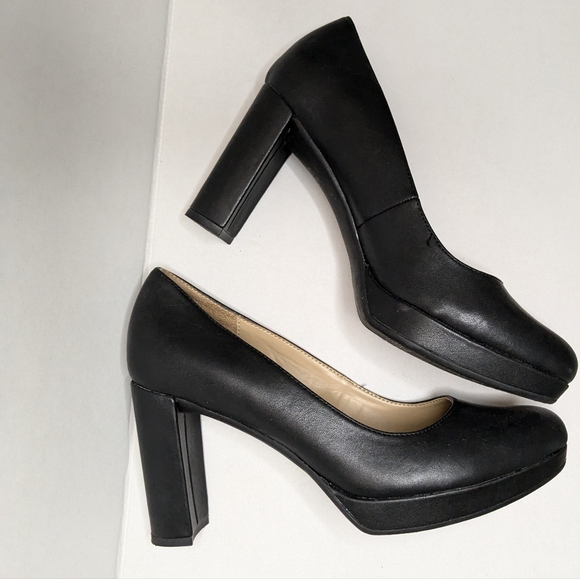 Black Platform Heels 9.5 Comfortable - Picture 1 of 5